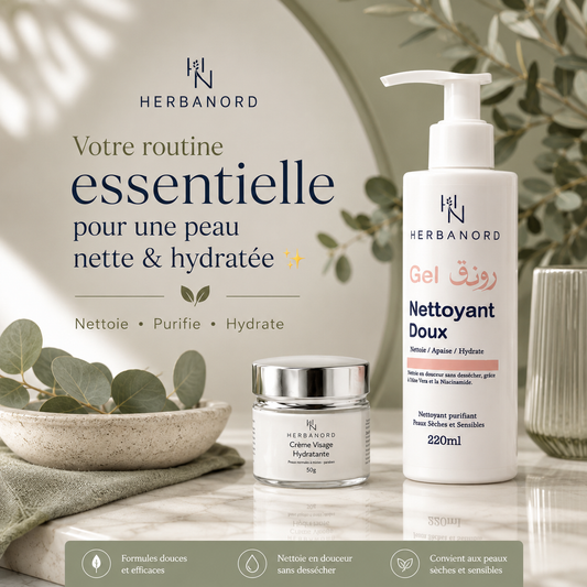 Pack Routine Visage HERBANORD – Nettoie & Hydrate
