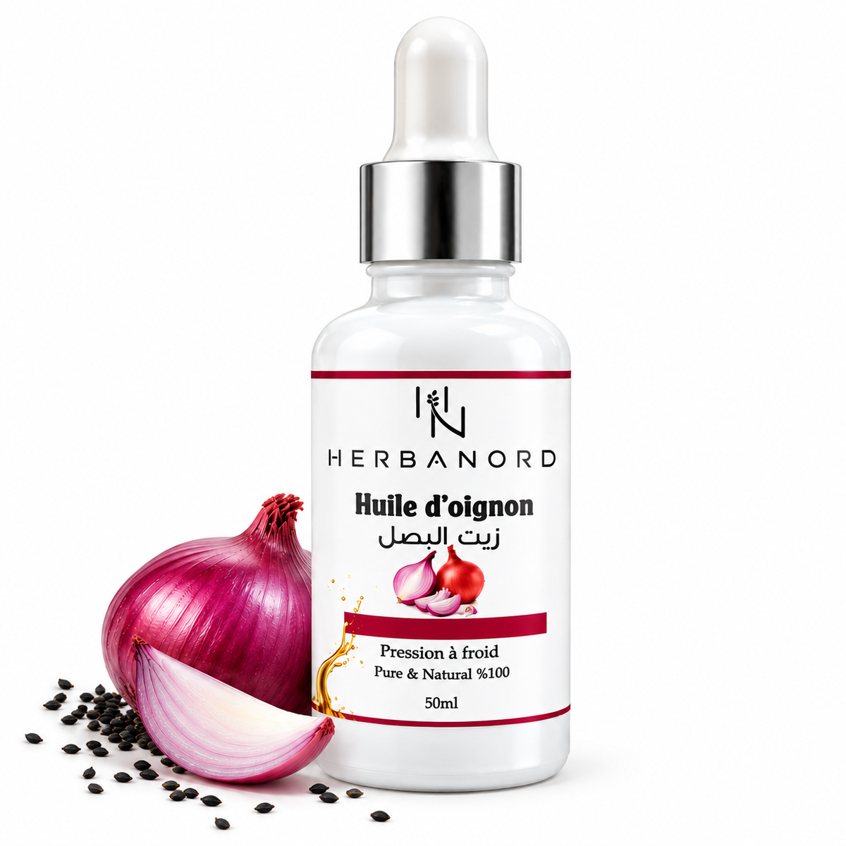 Huile d'Oignon Pressée à Froid – 100% Pure et Naturelle